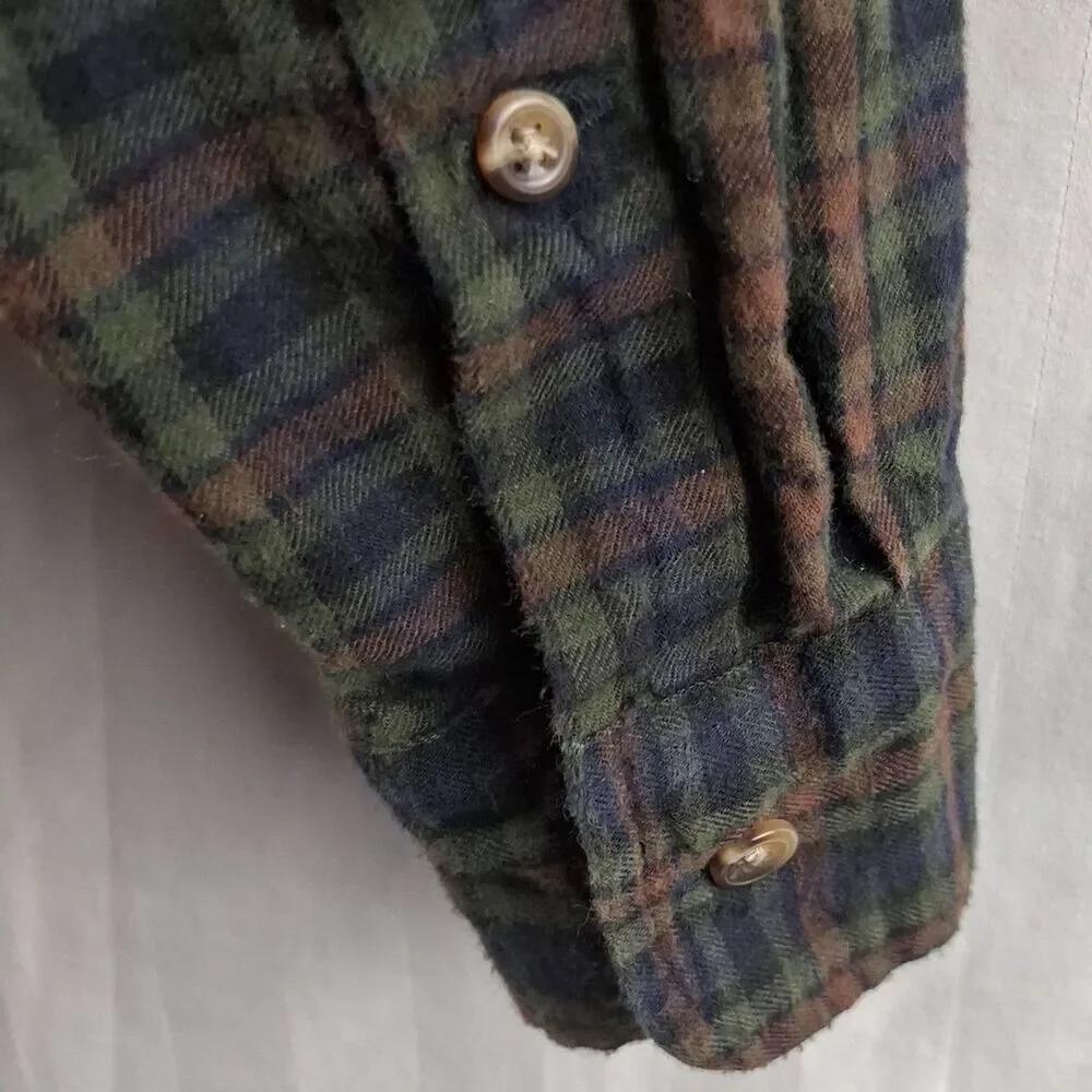 J Crew Brushed Twill Flannel Shirt Men's Plaid Tartan Size M Slim